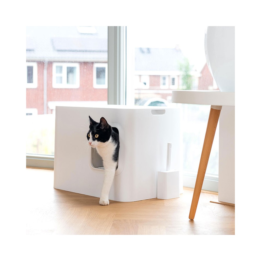 Litière design pour chat compacte blanc, Oppo - Bagane
