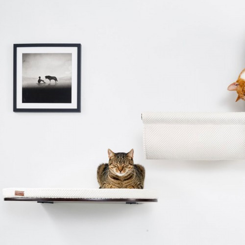 Panier design pour petit chien / chat, en feutre gris, Yuka - Bagane